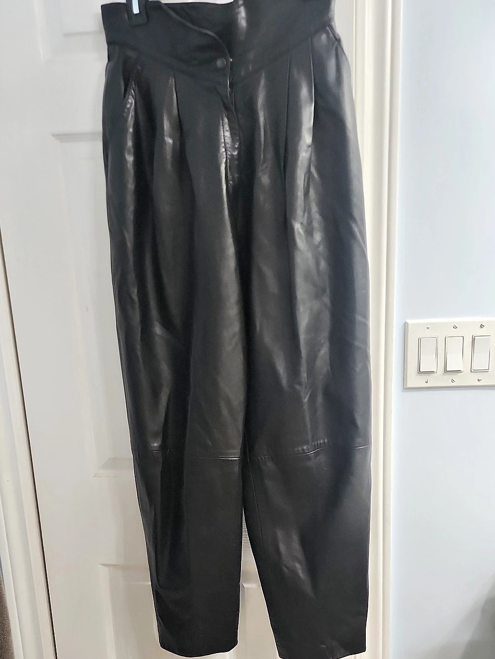Roger Edwards Black Leather Pants